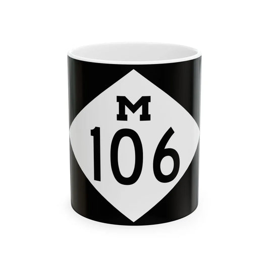 M-106 rectangle (Michigan) (Road Sign) White Coffee Mug 11oz - Go Mug Yourself