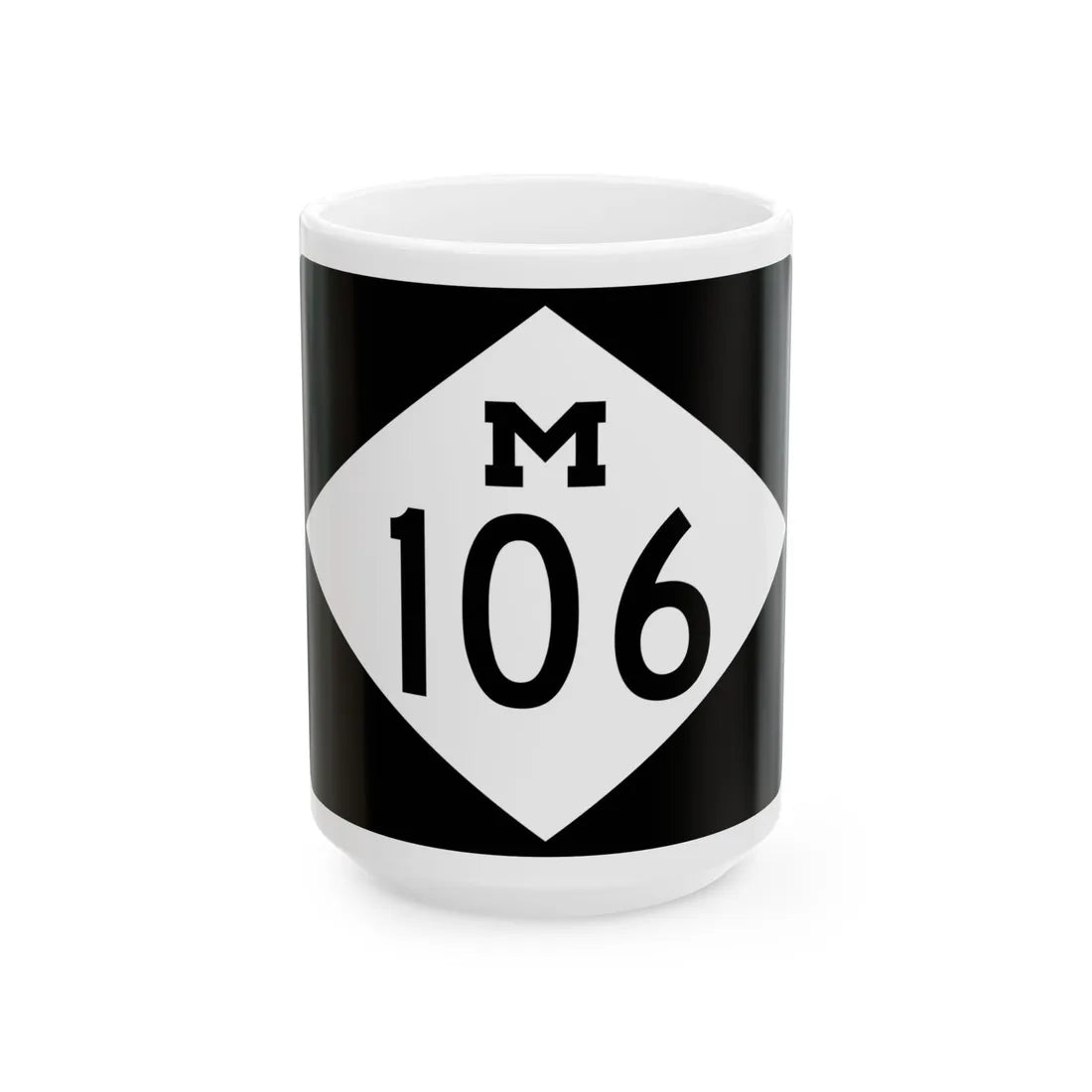 M-106 rectangle (Michigan) (Road Sign) White Coffee Mug 15oz - Go Mug Yourself