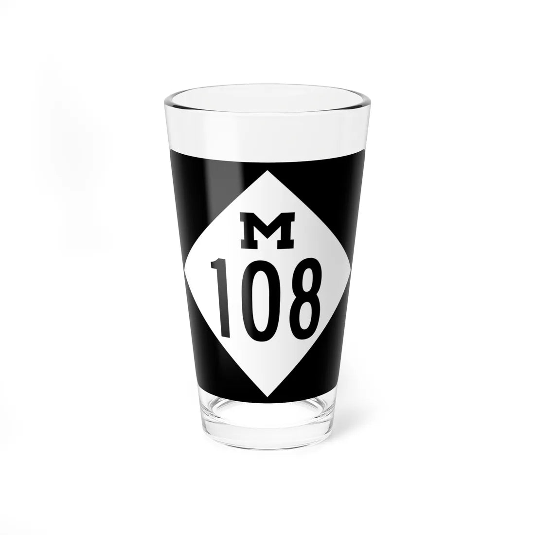 M-108 (Michigan) (Road Sign) Pint Glss 16oz 16oz - Go Mug Yourself