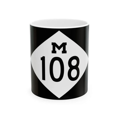 M-108 rectangle (Michigan) (Road Sign) White Coffee Mug 11oz - Go Mug Yourself
