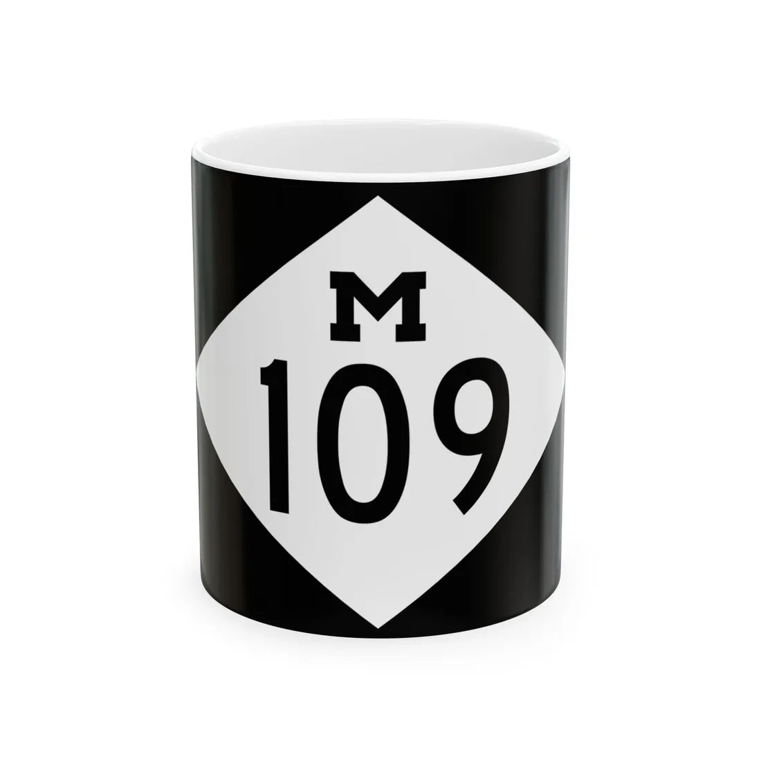 M-109 rectangle (Michigan) (Road Sign) White Coffee Mug 11oz - Go Mug Yourself