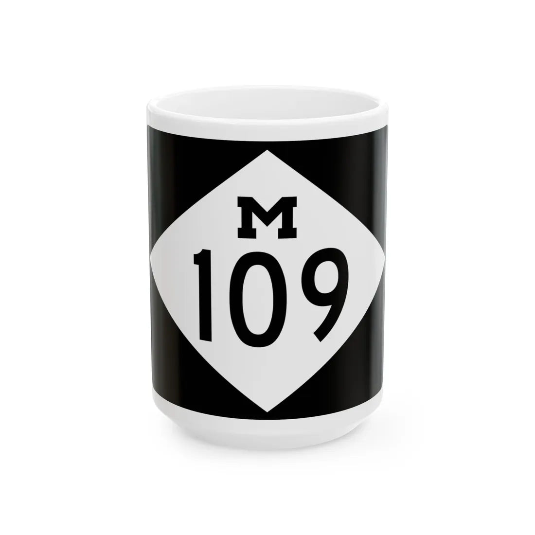 M-109 rectangle (Michigan) (Road Sign) White Coffee Mug 15oz - Go Mug Yourself