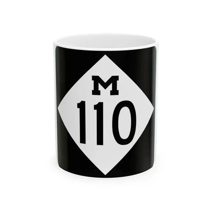 M-110 (Michigan) (Road Sign) White Coffee Mug 11oz - Go Mug Yourself