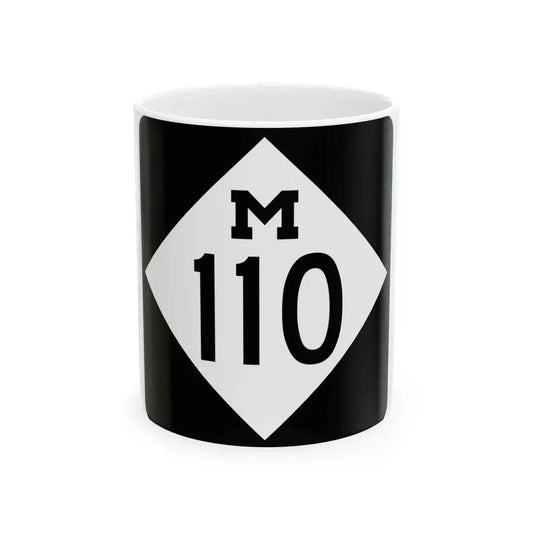 M-110 (Michigan) (Road Sign) White Coffee Mug 11oz - Go Mug Yourself