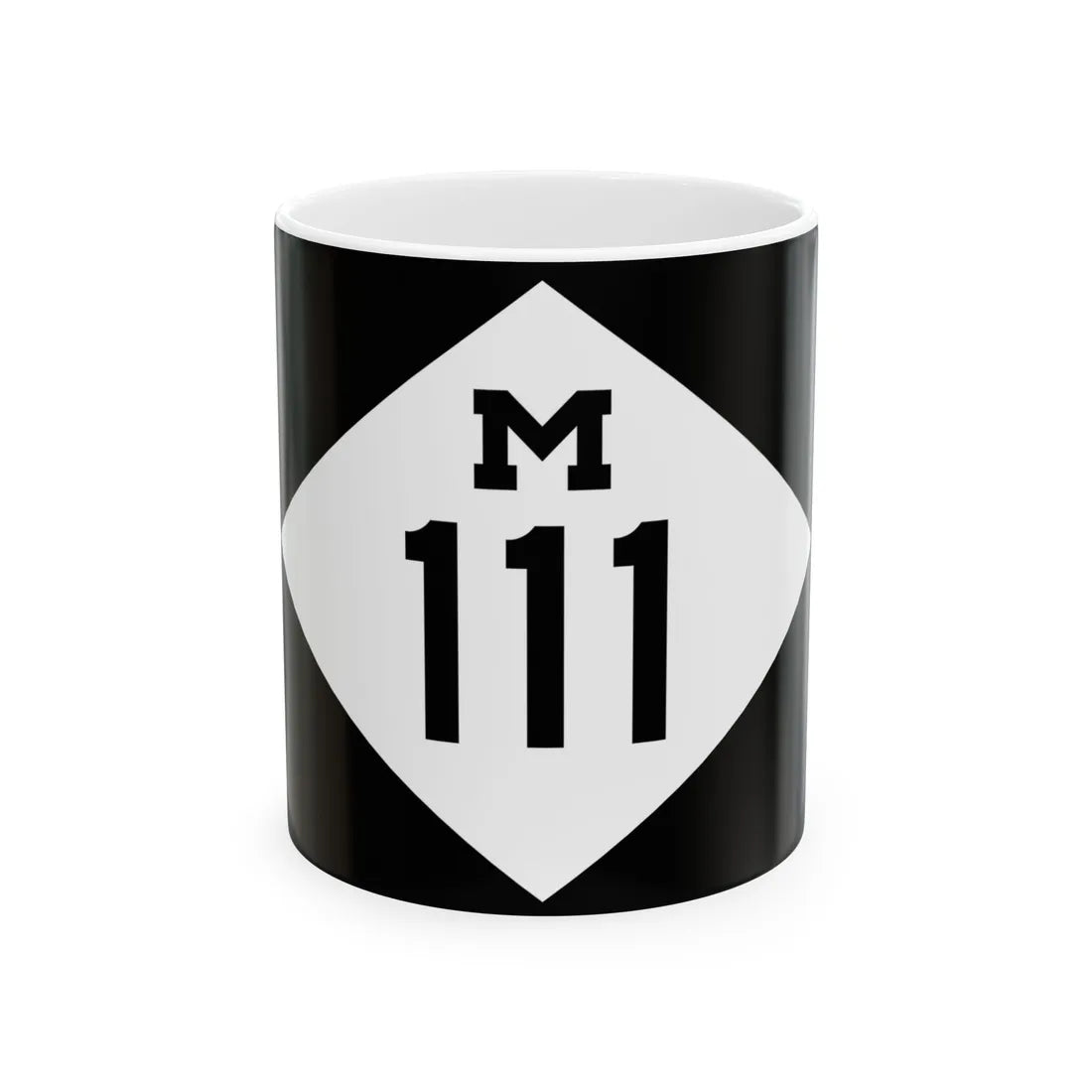 M-111 rectangle (Michigan) (Road Sign) White Coffee Mug 11oz - Go Mug Yourself