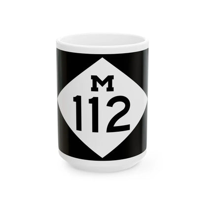 M-112 rectangle (Michigan) (Road Sign) White Coffee Mug 15oz - Go Mug Yourself