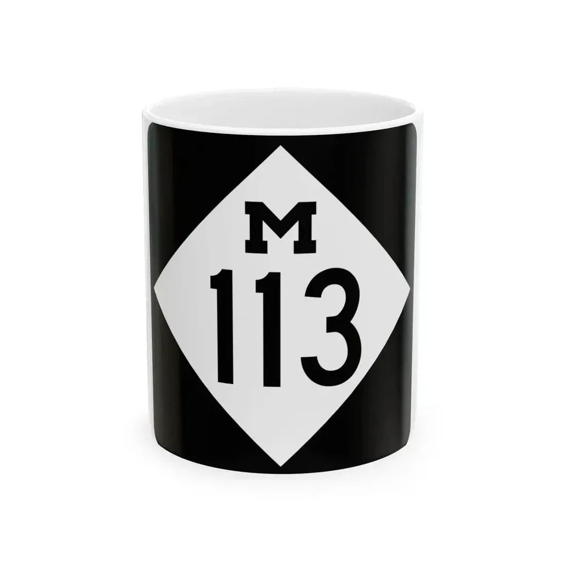 M-113 (Michigan) (Road Sign) White Coffee Mug 11oz - Go Mug Yourself
