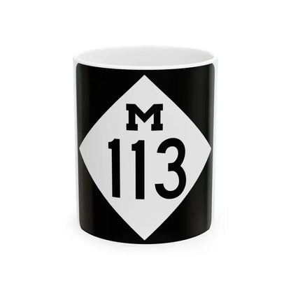 M-113 (Michigan) (Road Sign) White Coffee Mug 11oz - Go Mug Yourself