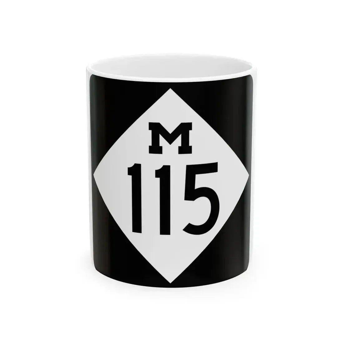 M-115 (Michigan) (Road Sign) White Coffee Mug 11oz - Go Mug Yourself