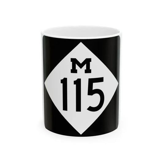 M-115 (Michigan) (Road Sign) White Coffee Mug 11oz - Go Mug Yourself