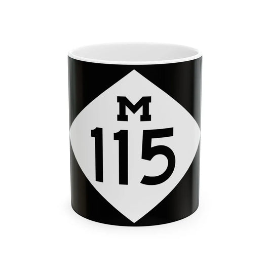 M-115 rectangle (Michigan) (Road Sign) White Coffee Mug 11oz - Go Mug Yourself
