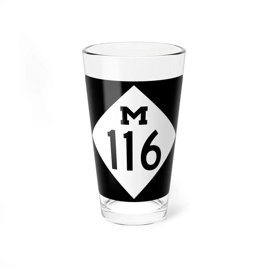 M-116 (Michigan) (Road Sign) Pint Glass 16oz 16oz - Go Mug Yourself