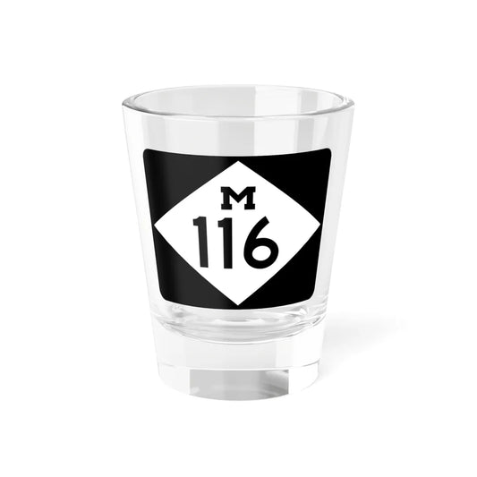 M-116 rectangle (Michigan) (Road Sign) Shot Glass 1.5oz 1.5oz - Go Mug Yourself