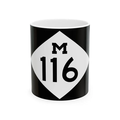 M-116 rectangle (Michigan) (Road Sign) White Coffee Mug 11oz - Go Mug Yourself