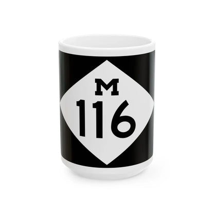 M-116 rectangle (Michigan) (Road Sign) White Coffee Mug 15oz - Go Mug Yourself