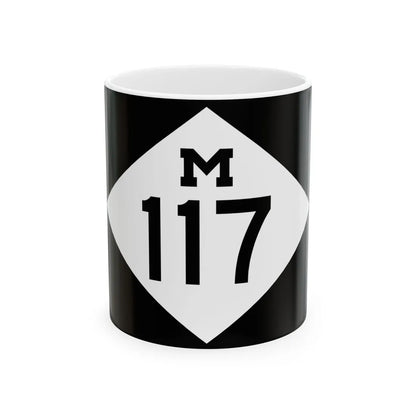 M-117 rectangle (Michigan) (Road Sign) White Coffee Mug 11oz - Go Mug Yourself