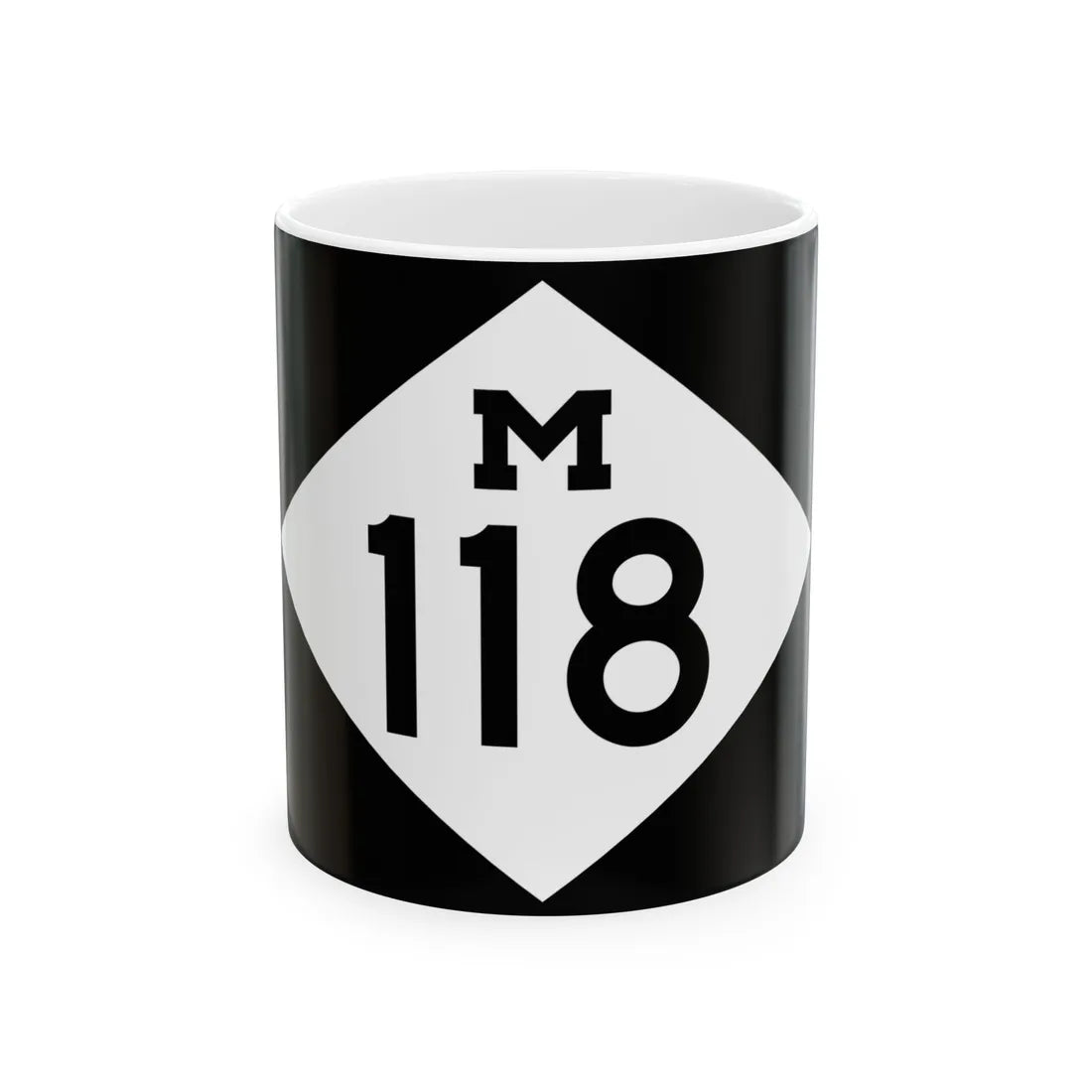 M-118 rectangle (Michigan) (Road Sign) White Coffee Mug 11oz - Go Mug Yourself