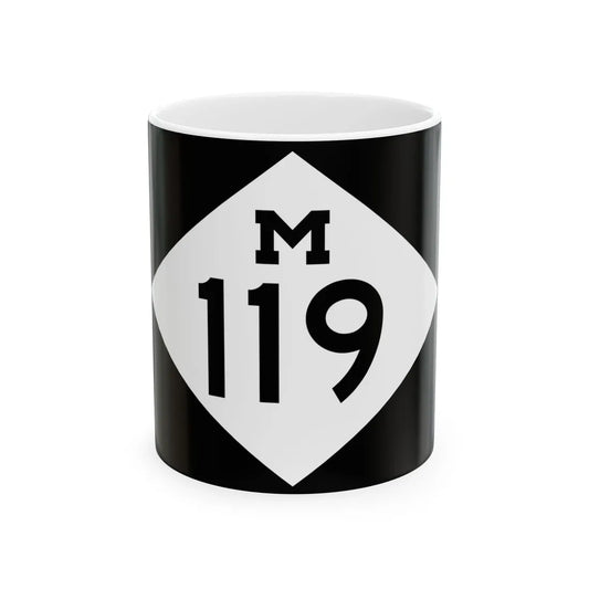 M-119 rectangle (Michigan) (Road Sign) White Coffee Mug 11oz - Go Mug Yourself