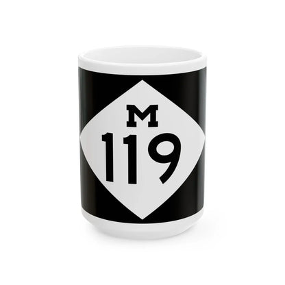 M-119 rectangle (Michigan) (Road Sign) White Coffee Mug 15oz - Go Mug Yourself