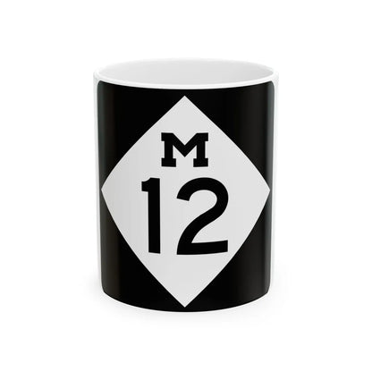 M-12 (Michigan) (Road Sign) White Coffee Mug 11oz - Go Mug Yourself