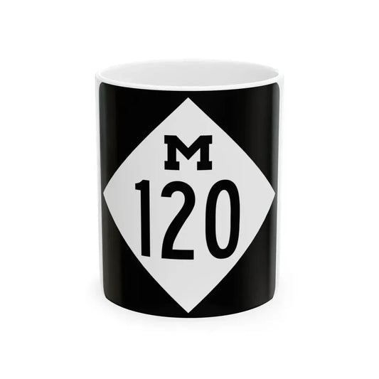 M-120 (Michigan) (Road Sign) White Coffee Mug 11oz - Go Mug Yourself