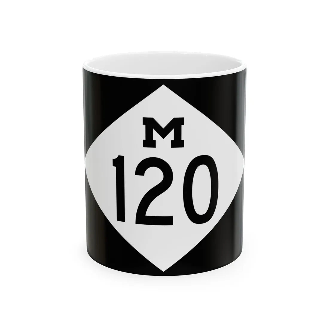 M-120 rectangle (Michigan) (Road Sign) White Coffee Mug 11oz - Go Mug Yourself