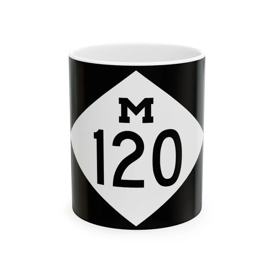 M-120 rectangle (Michigan) (Road Sign) White Coffee Mug 11oz - Go Mug Yourself