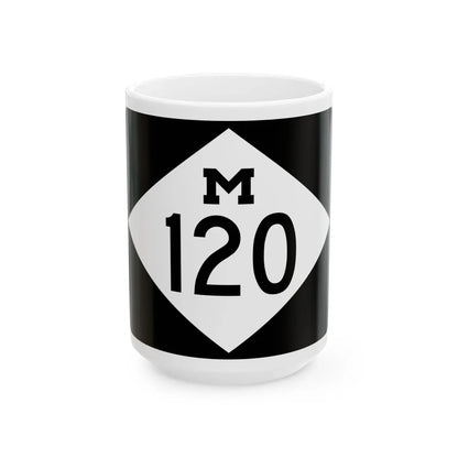 M-120 rectangle (Michigan) (Road Sign) White Coffee Mug 15oz - Go Mug Yourself