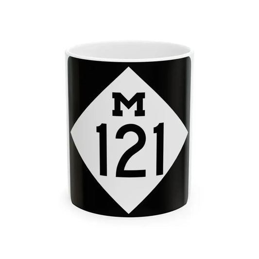 M-121 (Michigan) (Road Sign) White Coffee Mug 11oz - Go Mug Yourself