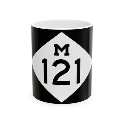 M-121 rectangle (Michigan) (Road Sign) White Coffee Mug 11oz - Go Mug Yourself