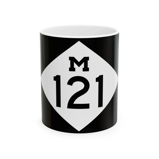 M-121 rectangle (Michigan) (Road Sign) White Coffee Mug 11oz - Go Mug Yourself