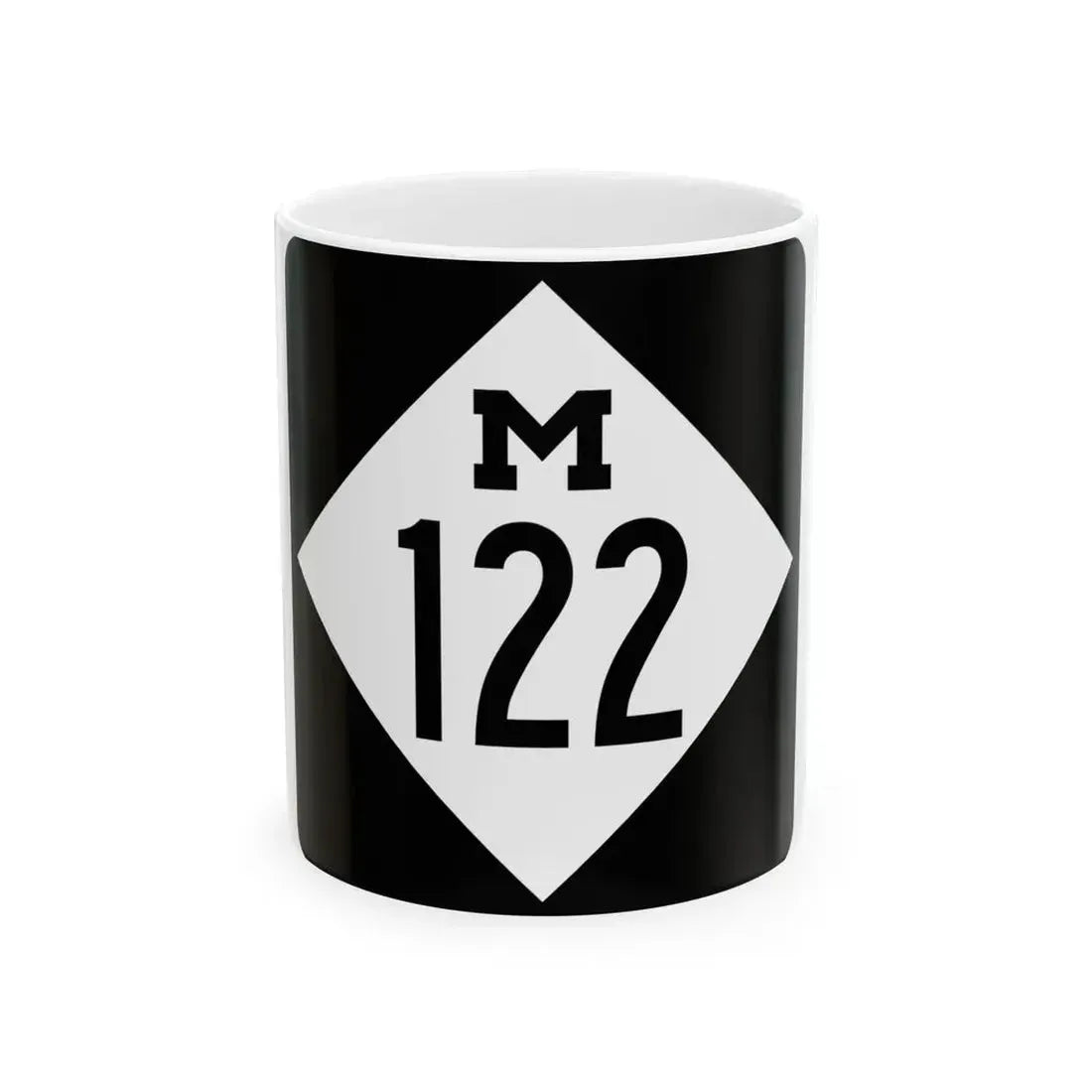 M-122 (Michigan) (Road Sign) White Coffee Mug 11oz - Go Mug Yourself