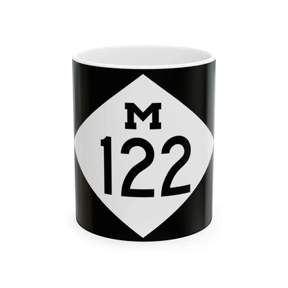 M-122 rectangle (Michigan) (Road Sign) White Coffee Mug 11oz - Go Mug Yourself