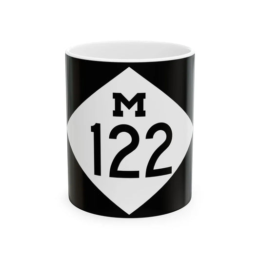 M-122 rectangle (Michigan) (Road Sign) White Coffee Mug 11oz - Go Mug Yourself