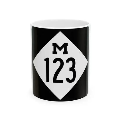 M-123 (Michigan) (Road Sign) White Coffee Mug 11oz - Go Mug Yourself