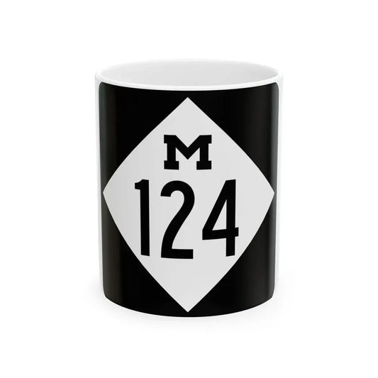 M-124 (Michigan) (Road Sign) White Coffee Mug 11oz - Go Mug Yourself