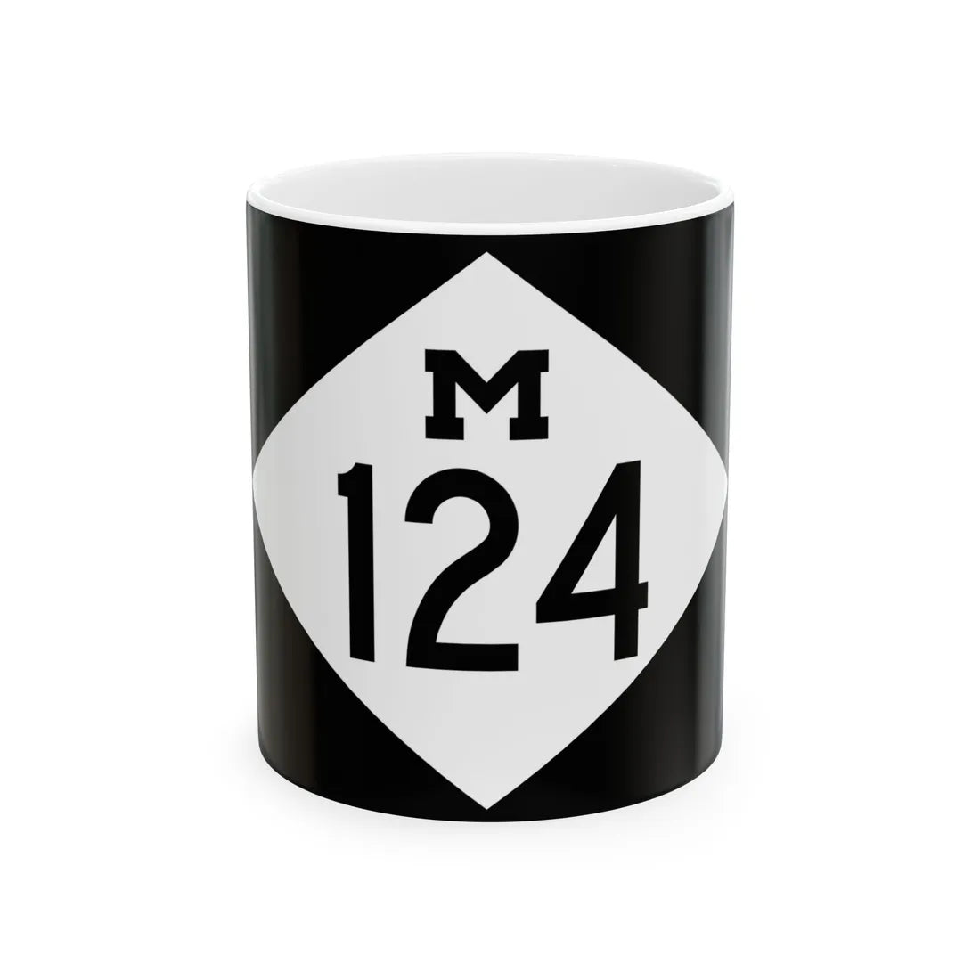 M-124 rectangle (Michigan) (Road Sign) White Coffee Mug 11oz - Go Mug Yourself