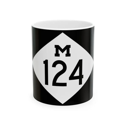 M-124 rectangle (Michigan) (Road Sign) White Coffee Mug 11oz - Go Mug Yourself