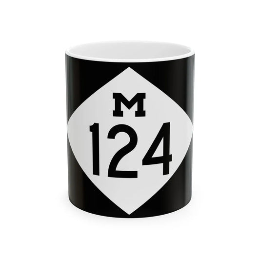 M-124 rectangle (Michigan) (Road Sign) White Coffee Mug 11oz - Go Mug Yourself