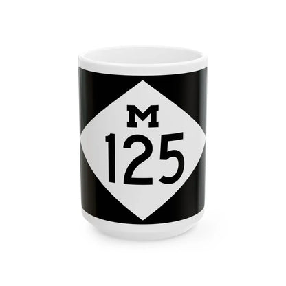 M-125 rectangle (Michigan) (Road Sign) White Coffee Mug 15oz - Go Mug Yourself