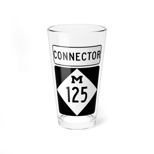 M-125Conn (Michigan) (Road Sign) Pint Glass 16oz 16oz - Go Mug Yourself