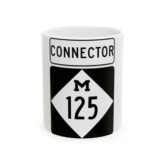 M-125Conn (Michigan) (Road Sign) White Coffee Mug 11oz - Go Mug Yourself