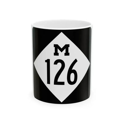 M-126 (Michigan) (Road Sign) White Coffee Mug 11oz - Go Mug Yourself