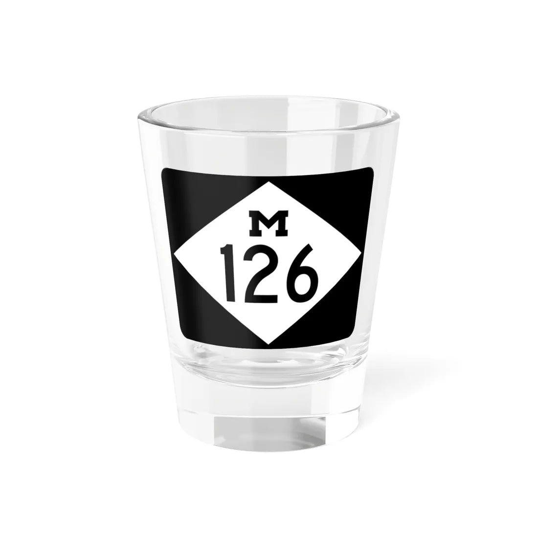 M-126 rectangle (Michigan) (Road Sign) Shot Glass 1.5oz 1.5oz - Go Mug Yourself