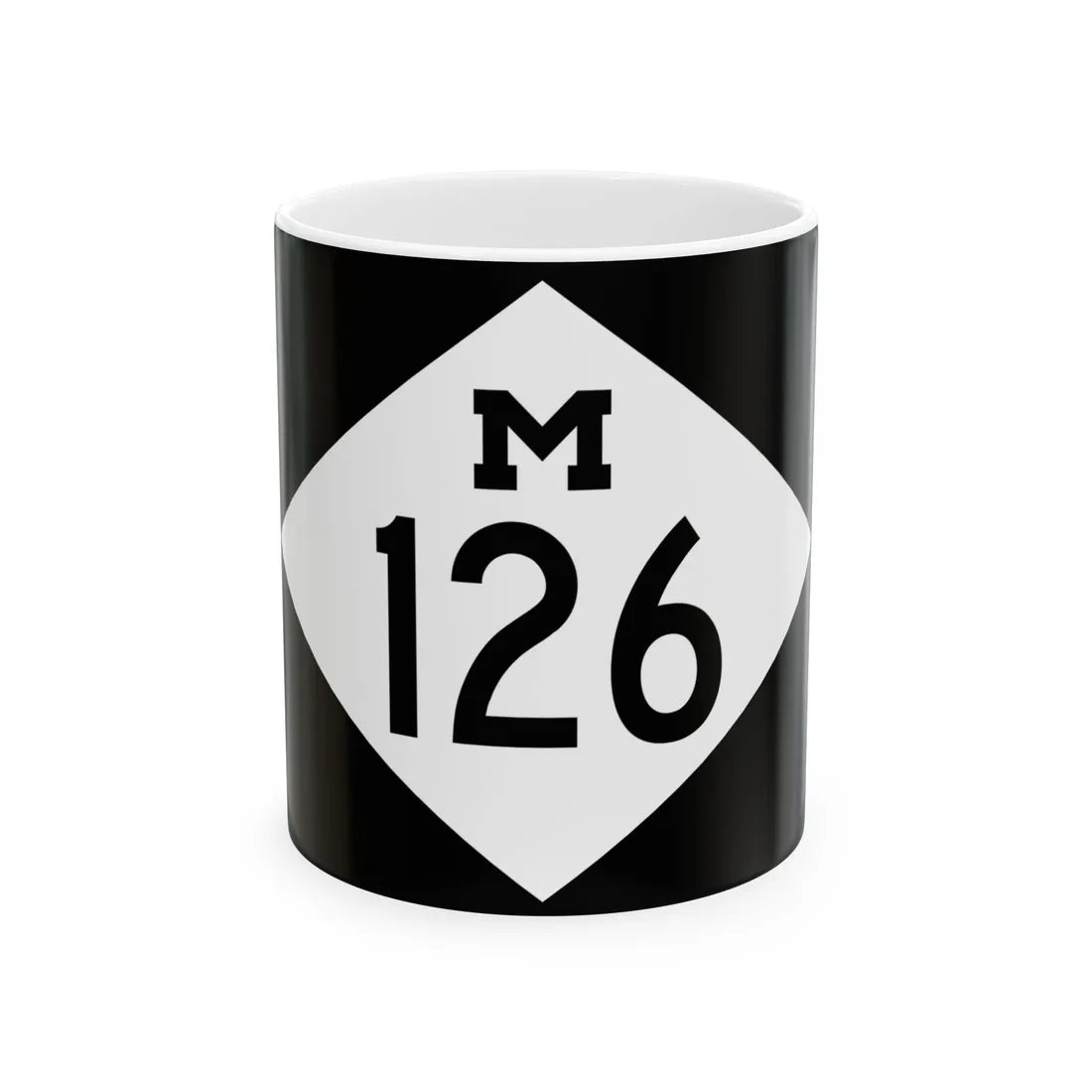 M-126 rectangle (Michigan) (Road Sign) White Coffee Mug 11oz - Go Mug Yourself