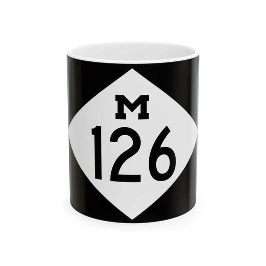 M-126 rectangle (Michigan) (Road Sign) White Coffee Mug 11oz - Go Mug Yourself