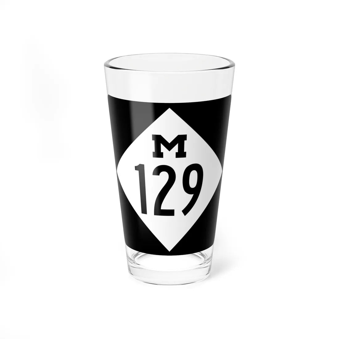M-129 (Michigan) (Road Sign) Pint Glss 16oz 16oz - Go Mug Yourself