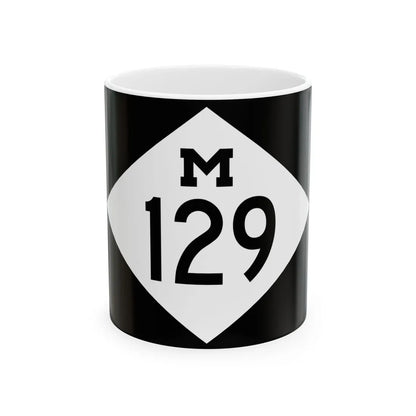 M-129 rectangle (Michigan) (Road Sign) White Coffee Mug 11oz - Go Mug Yourself