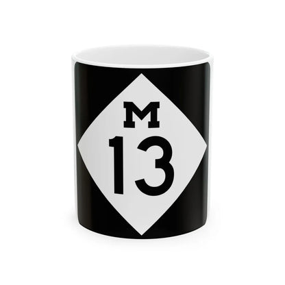 M-13 (Michigan) (Road Sign) White Coffee Mug 11oz - Go Mug Yourself