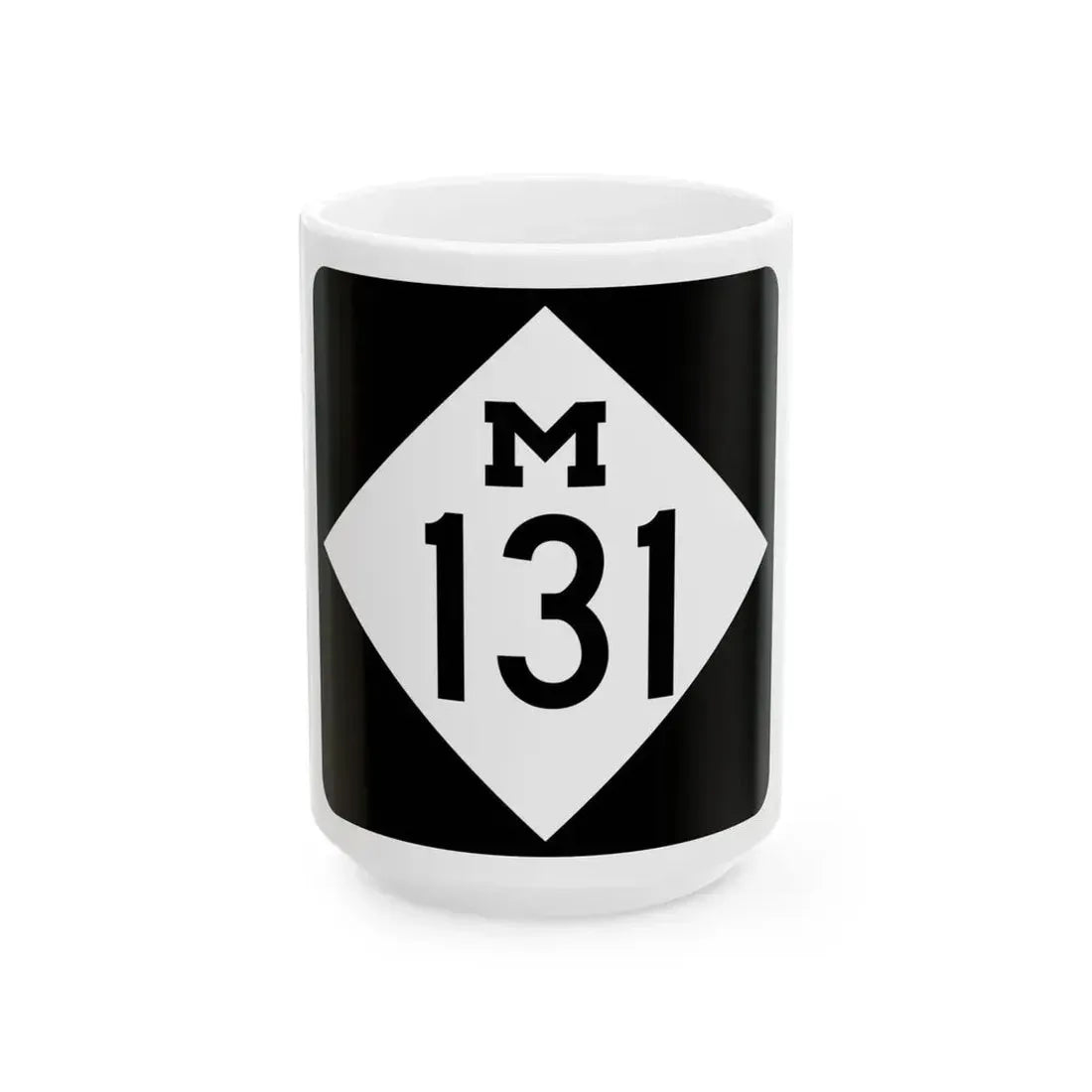 M-131 (Michigan) (Road Sign) White Coffee Mug 15oz - Go Mug Yourself